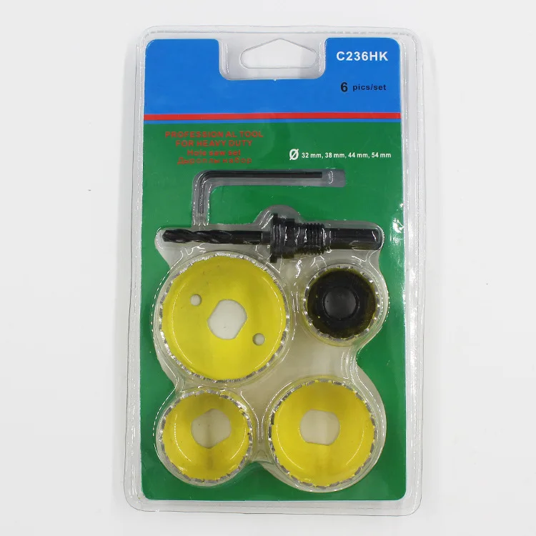6 шт. M42 биметаллический дырооткрыватель набор деревообрабатывающий Дырокол