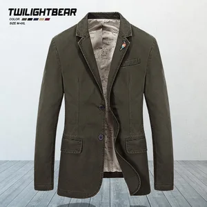 Блейзер мужской однотонный в стиле оверсайз, пиджак, пальто, одежда из чистого хлопка, Повседневная Верхняя одежда 4XL, BF66001