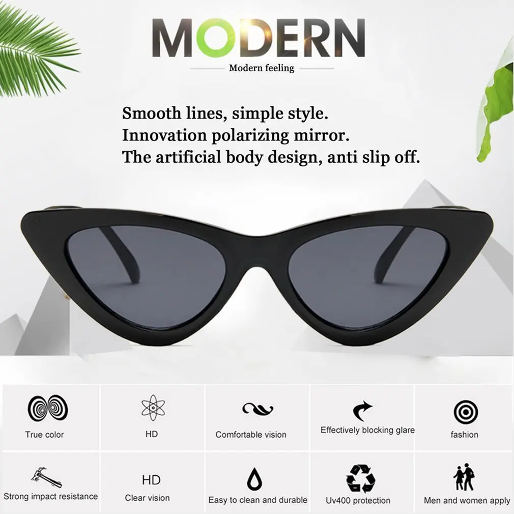 

2020 cat eye shade for women fashion sunglasses brand woman vintage retro triangular cateye glasses sunglasses Sexy