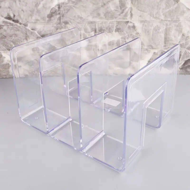 

Acrylic Transparent Multi-layer Bookend Decorative Book Shelf Home Room Office School Library Stationery Supplies Gifts