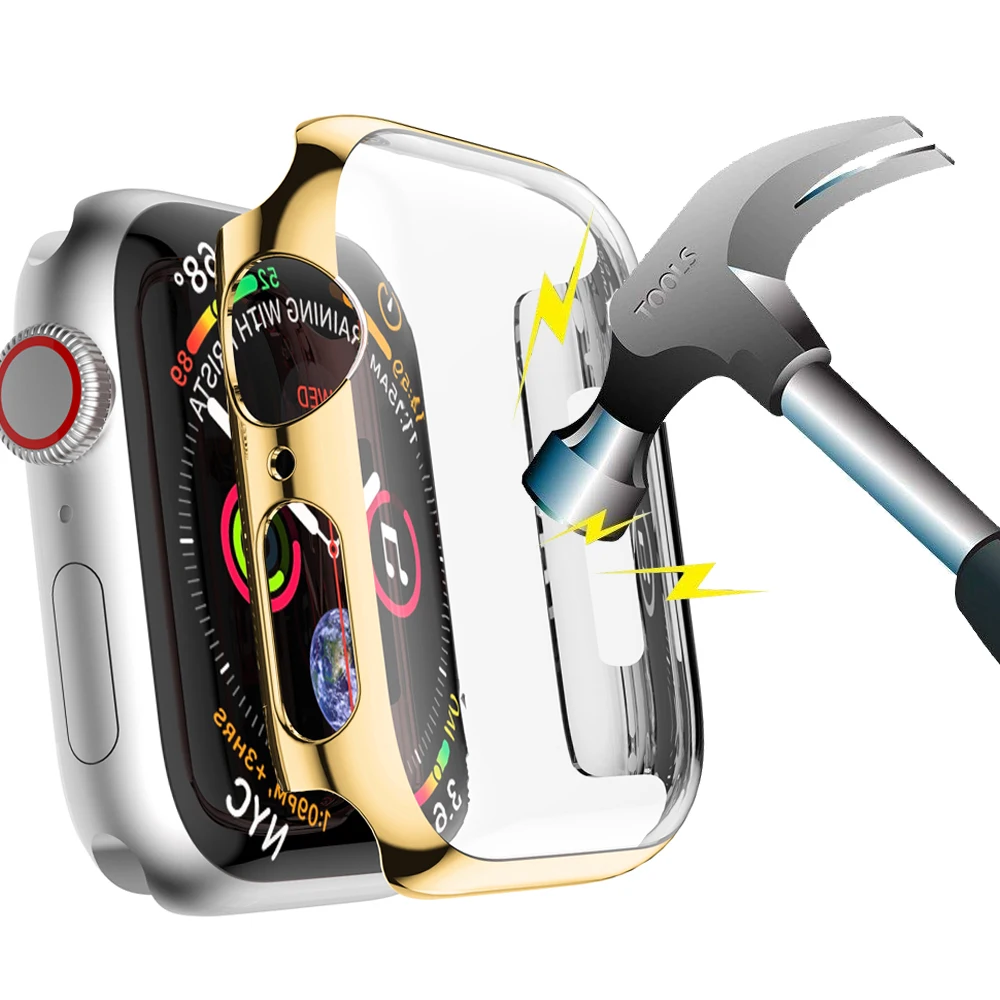 Для Apple Watch 4 3 защитный чехол iwatch band 42 мм 38 44 40 бампер Защита экрана PC покрытие