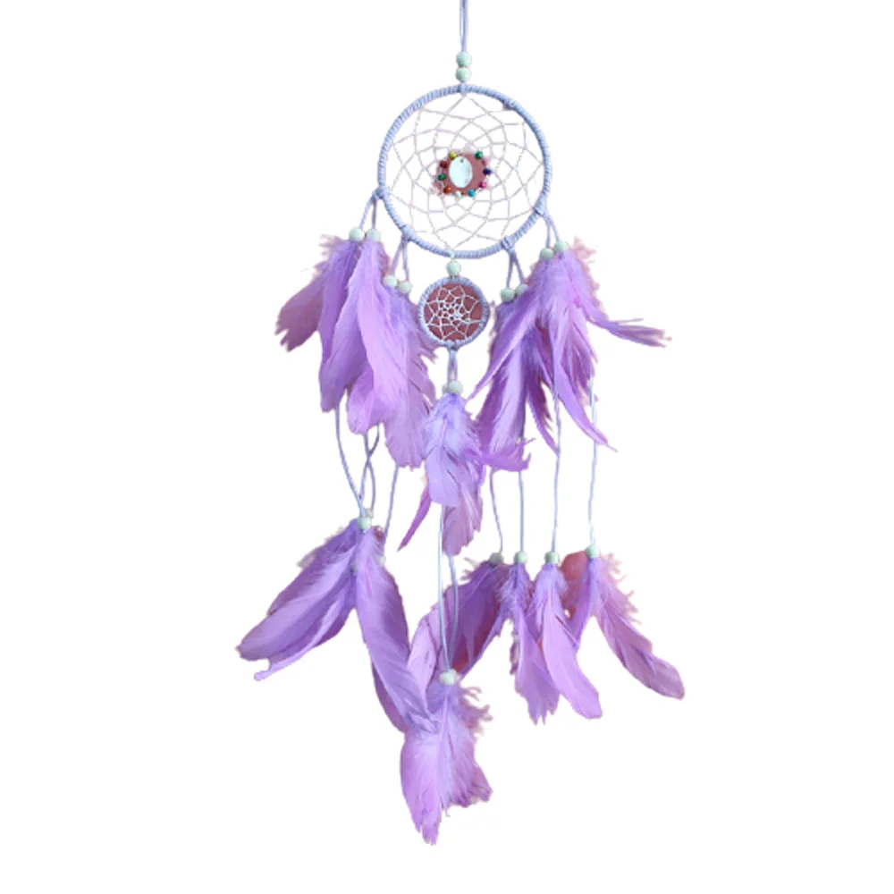 

DreamCatcher National Feather Ornaments Lace Ribbons Feathers Wrapped Lights Girls Room Decor DreamCatcher