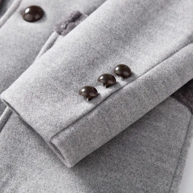 

Winter High-End Boutique Thickened Warm Men's Casual Business Woolen Coat Male Slim Long Jacket Size M-5XL