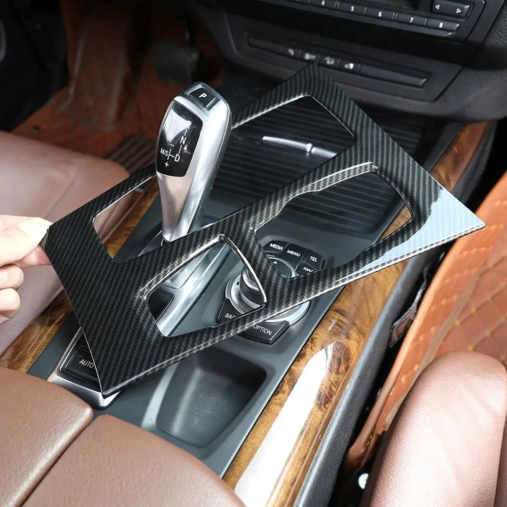

1pcs Carbon Fiber Styie ABS Plastic Sticker Car Control Gear Shift Panel Trim for BMW X5 E70 2008-2013 LHD Vehicles Accessories