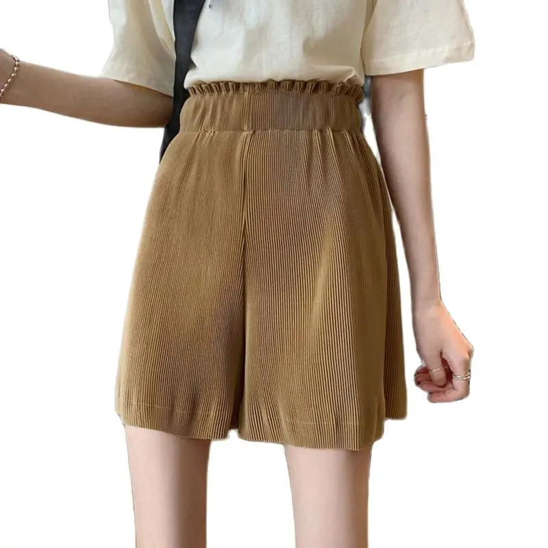 

Pantalones Cortos De Moda 2021 Summer Casual Shorts Women High Waist Wide Leg Short Femme Woman Ladies Clothing Black Hot Pants