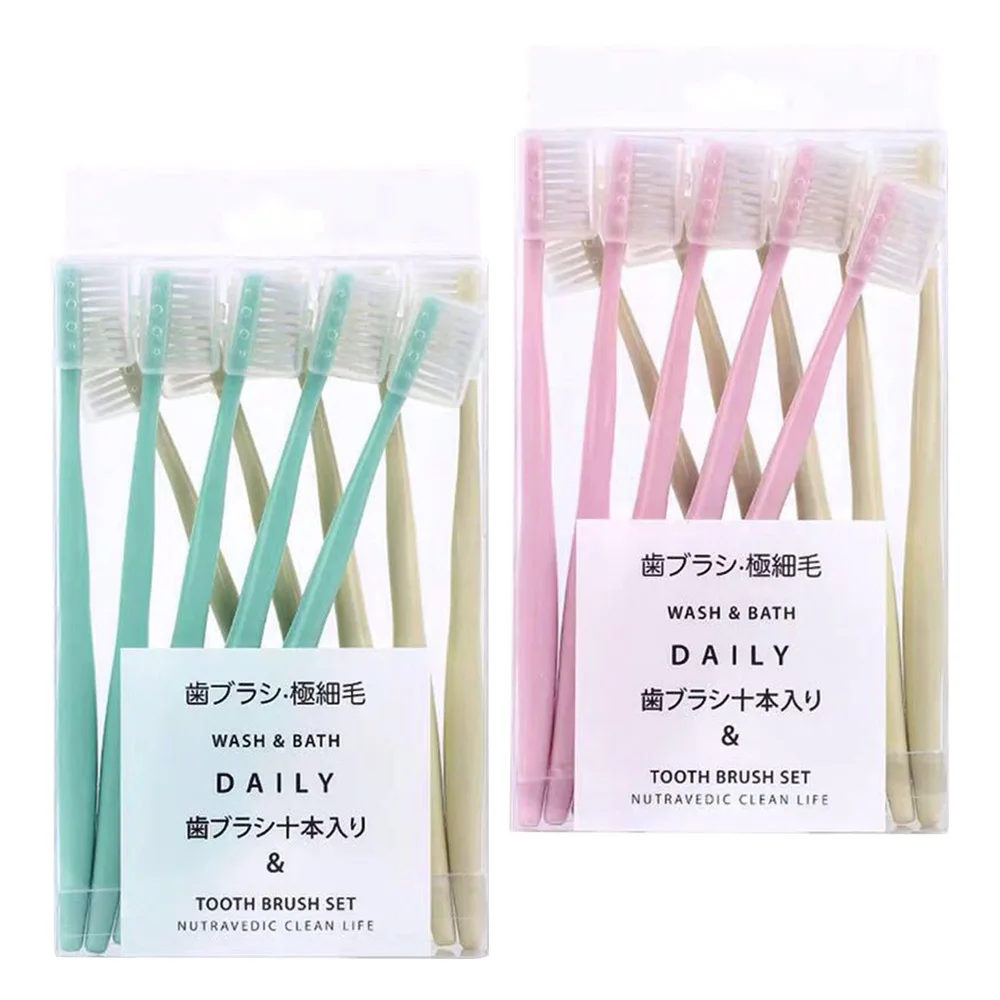 

20pcs Ultra Toothbrush Manual Care Small Head Toothbrushes with Cover (Green and for Each 10pcs)