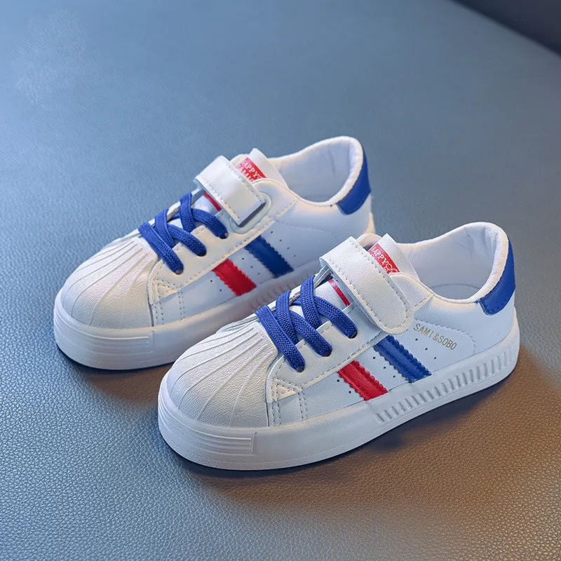 

Children's Sports Shoes 2021 Spring New All-match Casual Shoes Velcro Small White Shoes Shell Head Big Children's Shoes Tide