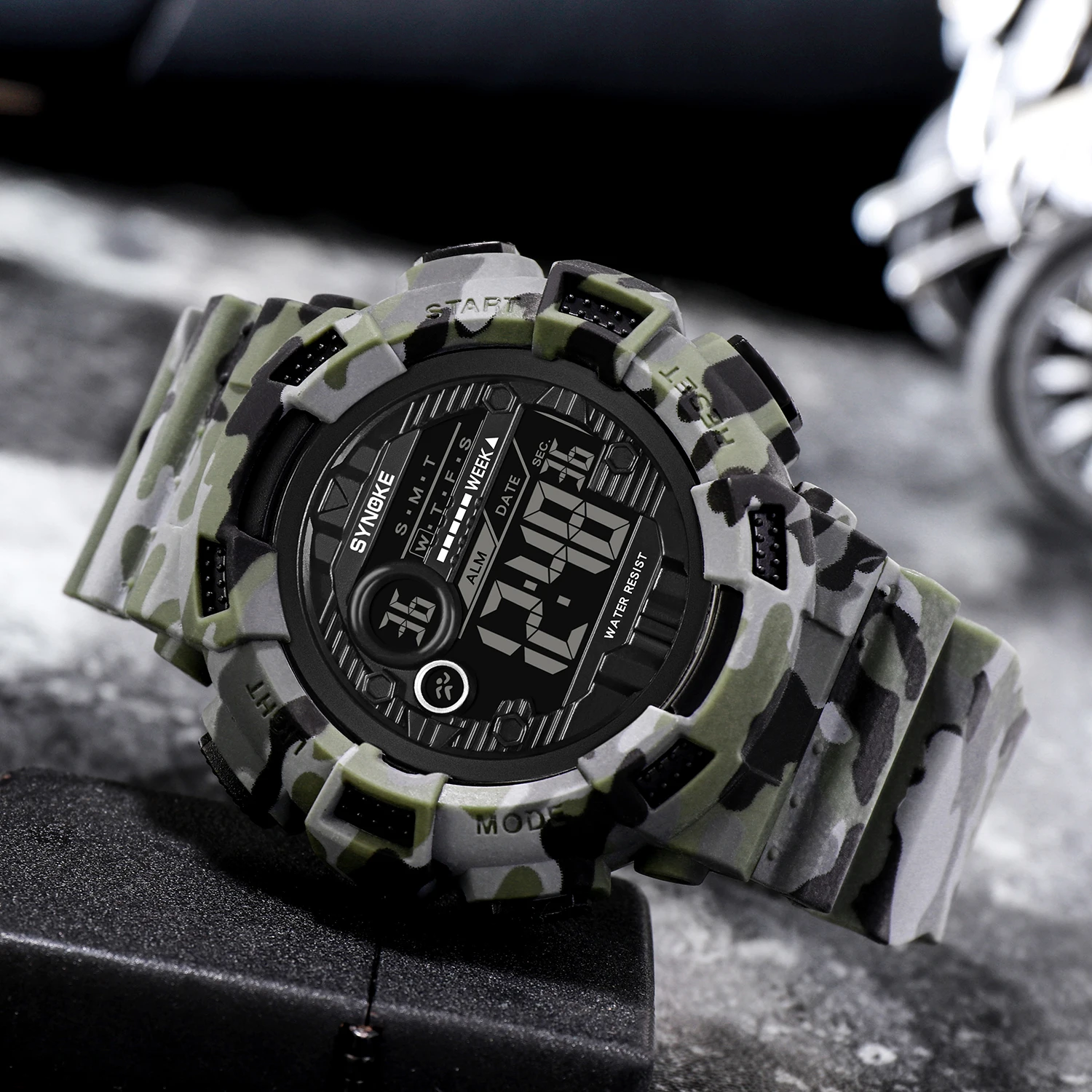 

Electronic Clock SYNOKE Men's Digital Watch Outdoor Sports Multif Waterproof Military Wrist Watches Men LED Alarm Reloj Hombre