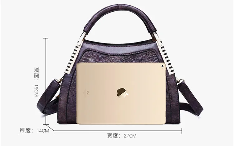 Новые роскошные винтажные женские сумочки Крокодил Аллигатор Tote кошельки мягкие брендовые сумки через плечо кожаные женские сумки на плечо