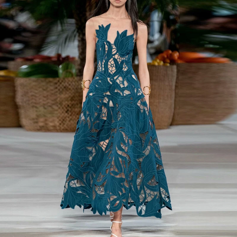 Сексуальное Сетчатое платье с вышивкой вечерние дизайнерские платья средней