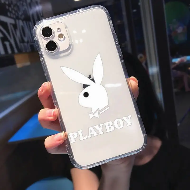 

Fashion Brand Playboy-compatible Phone Case Transparent Case For Iphone 6 6s 7 8 Plus XR X XS 11 12 Pro Max