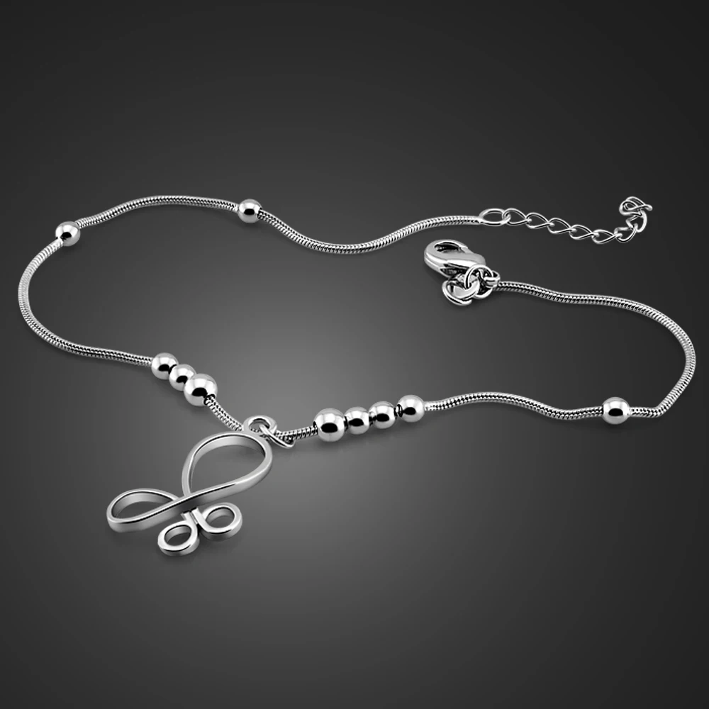 Браслет на ногу женский из серебра 100% пробы 925 пробы|Анклеты| |