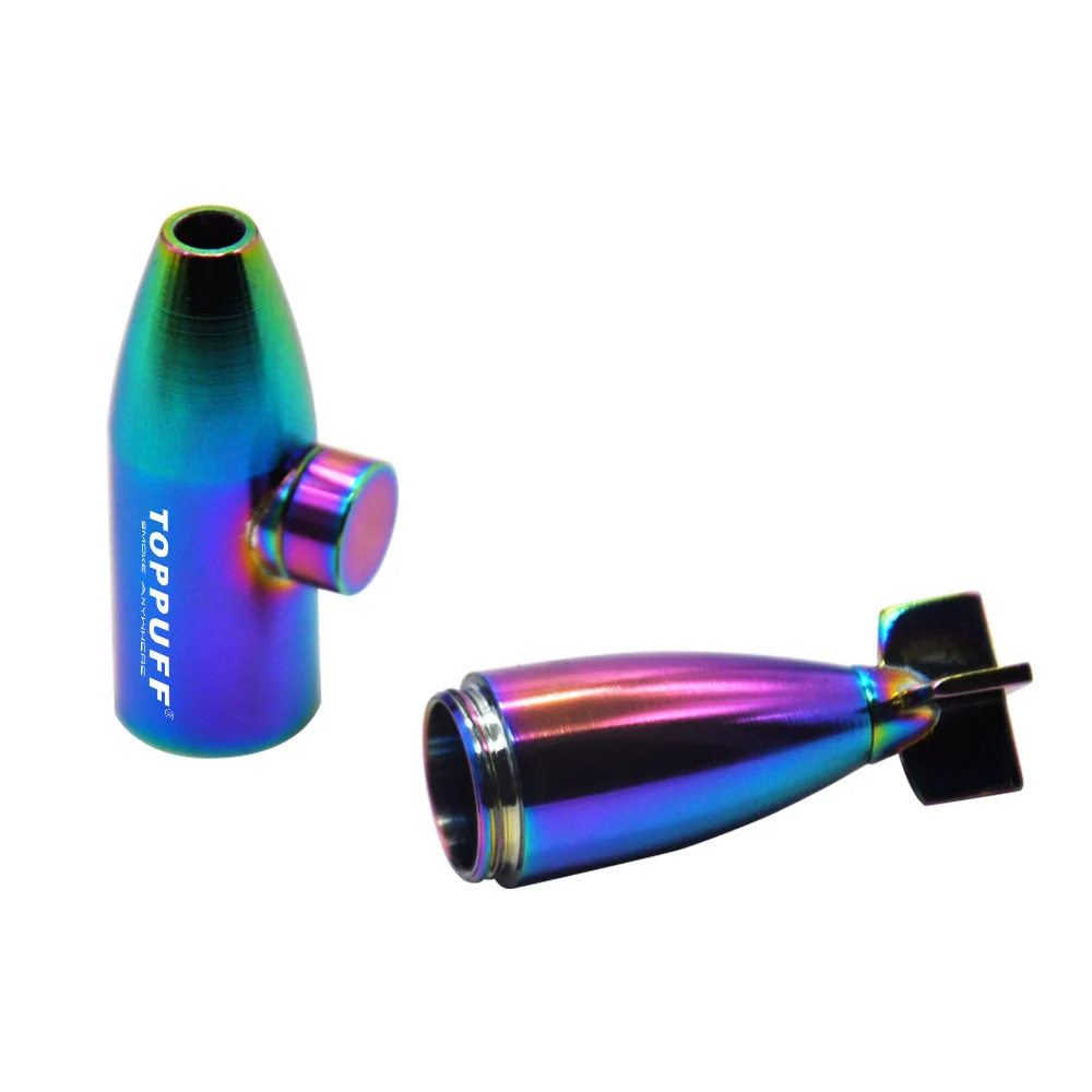 TOPPUFF Submarine Style Zinc Alloy Metal Snuff Snorter Dispenser Nasal Tube 86MM Smoking Straw Sniffer Pipe | Дом и сад