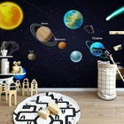 Настенная 3D-картина на заказ, мультяшный космос, Вселенная, плакат, планета, Настенная картина, для детской комнаты, спальни, фон для фотографий, для детской комнаты