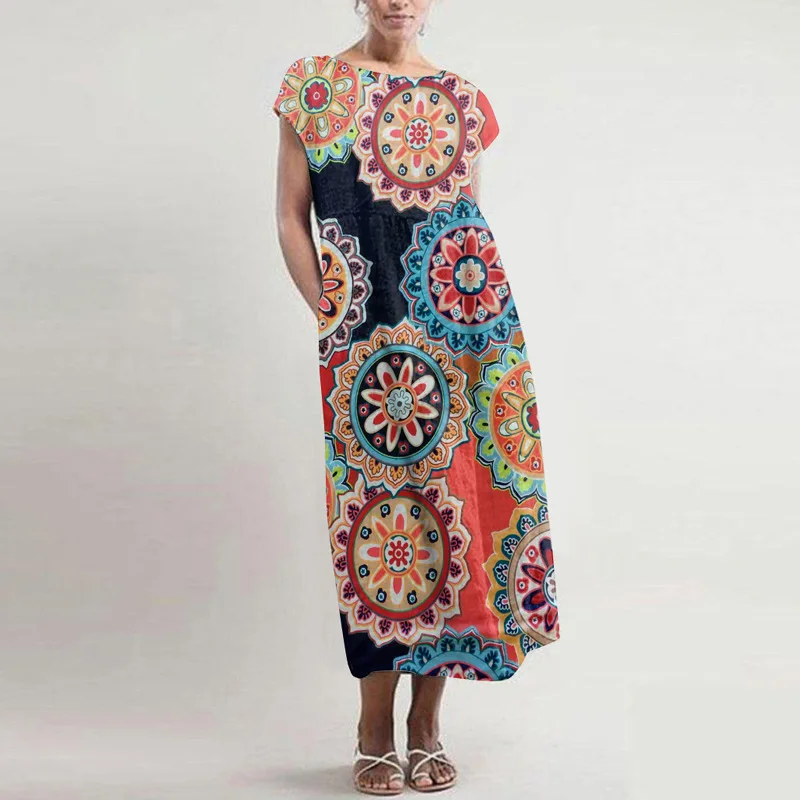 

Women Dresses Summer 2020 Sexy V Neck Floral Print Boho Beach Dress Ruffle Short Sleeve A Line Mini Dress Wrap Sundress Robe