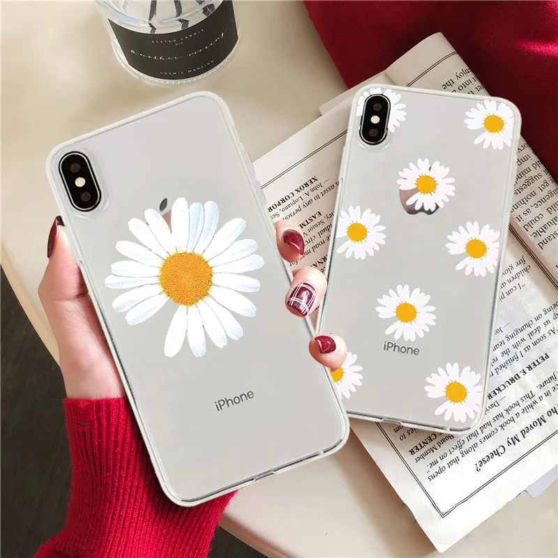 Мягкий силиконовый чехол Flower daisy для iphone 11 11pro x xr xsmax 6 6s 7s 8 7plus 5 SE 2020 модный