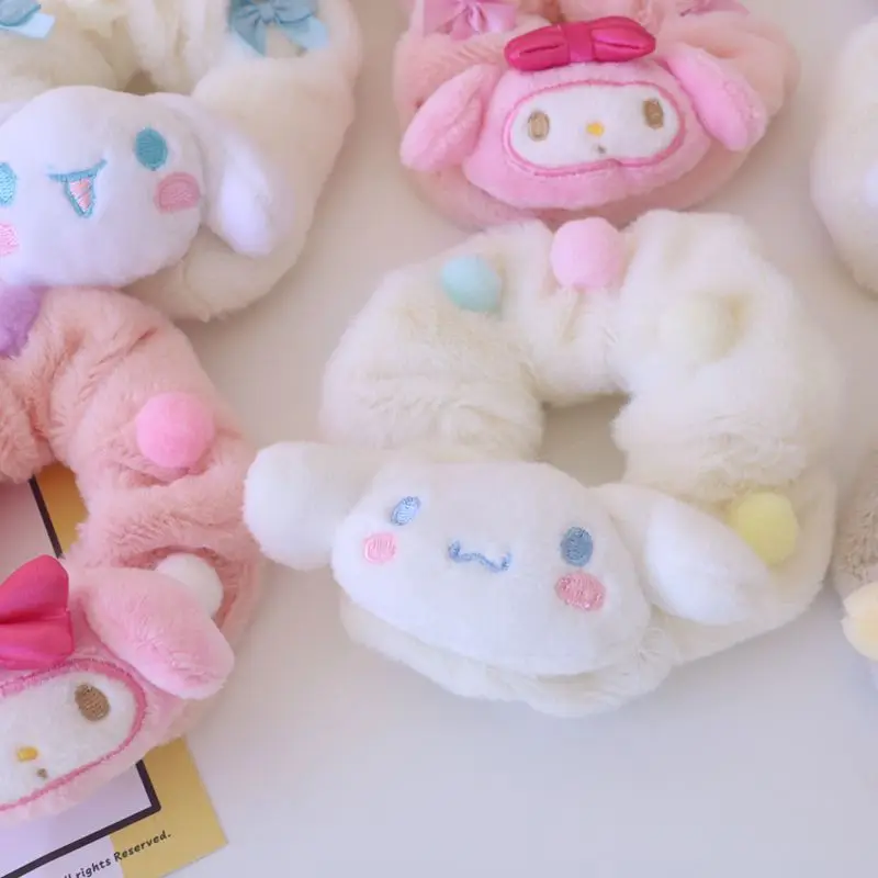 Kawaii Cartoon Cat Cute Plush Large Intestine Girls Hair Accessories Rubber Band Hair Rope Miraculous Scrunchie Pack for Women