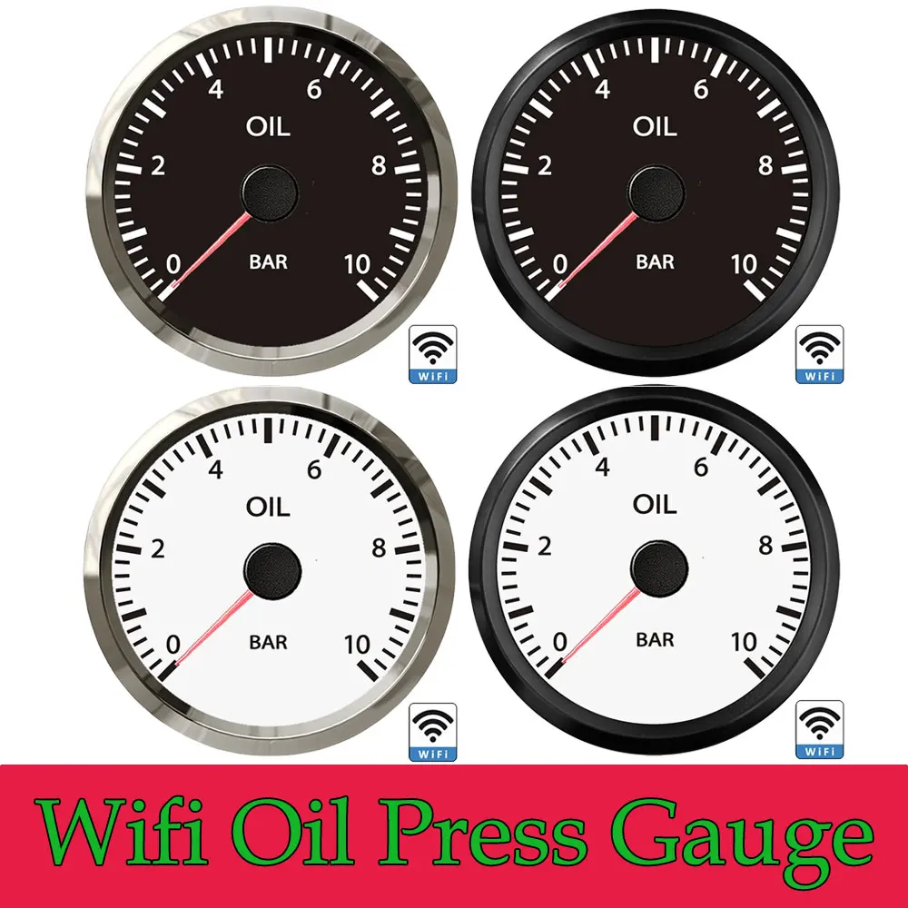 Тахометр автомобильный 52 мм с Wi-Fi измеритель уровня воды и масла датчик топлива