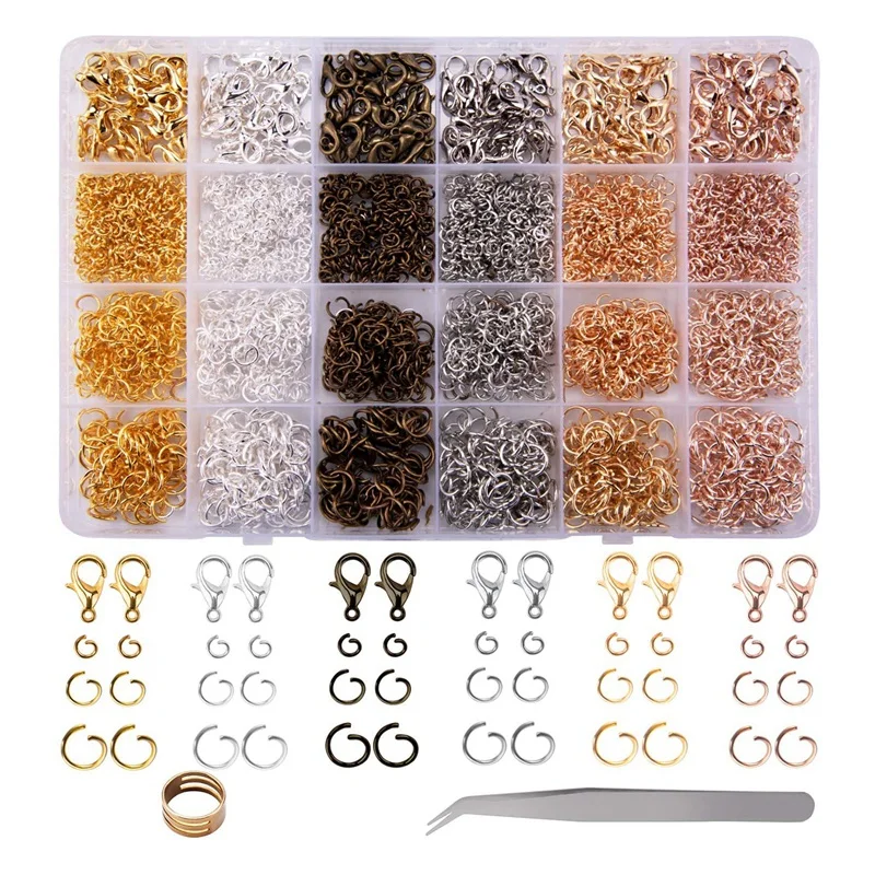 

3180Pc Diy Handmade Jewelry Repair and Production, Bracelet and Necklace Material, Lobster Clasp Tweezers