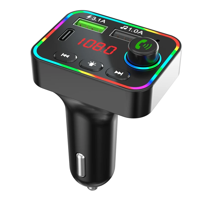 

Bluetooth FM Transmitter for Car QC3.0 Car Radio Adapter Dual USB Ports FM Audio Receiver Hand-Free Calling MP3 Player