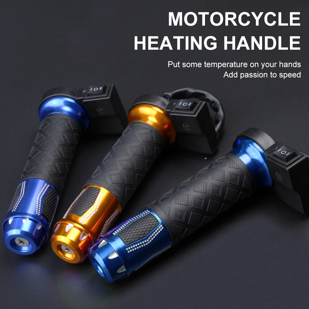 

Motorcycle Heated Grips 12V Winter Heating Handlebar Grips Clamp On 2 Levels Universal Heating Grips for Motorcycle ATV Scooter