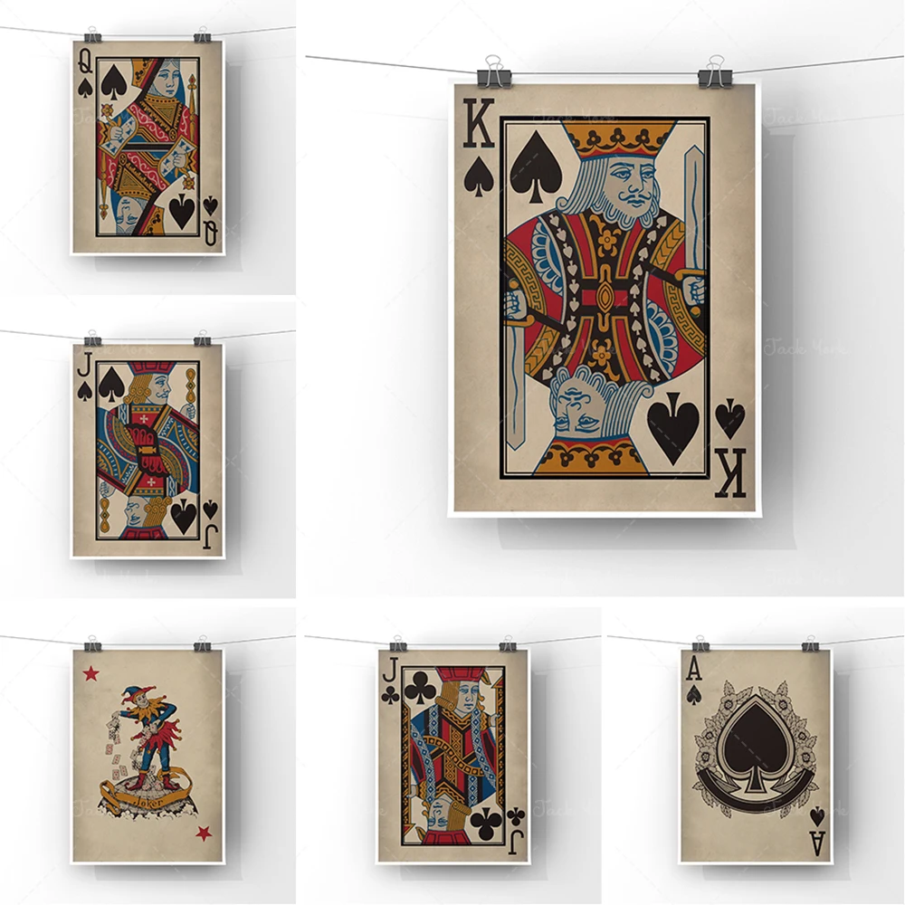 

Poster printing | Vintage playing card wall art printing | Poster printing | Frameless wall decoration