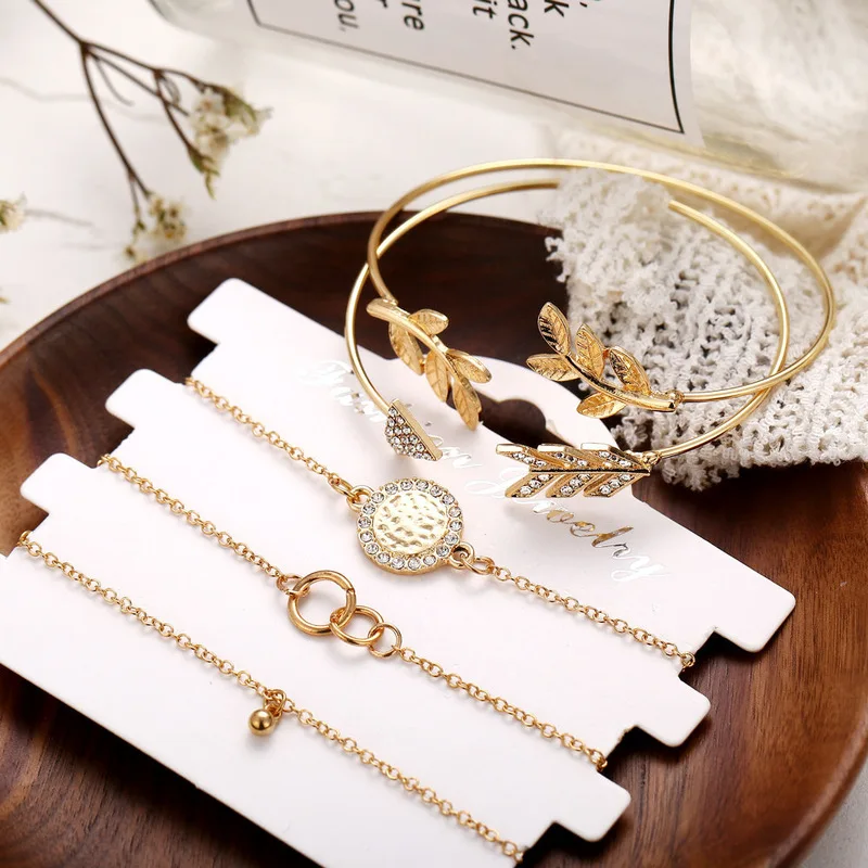 4 шт./компл. браслет с подвесками модная Регулируемая манжета разъемные браслеты