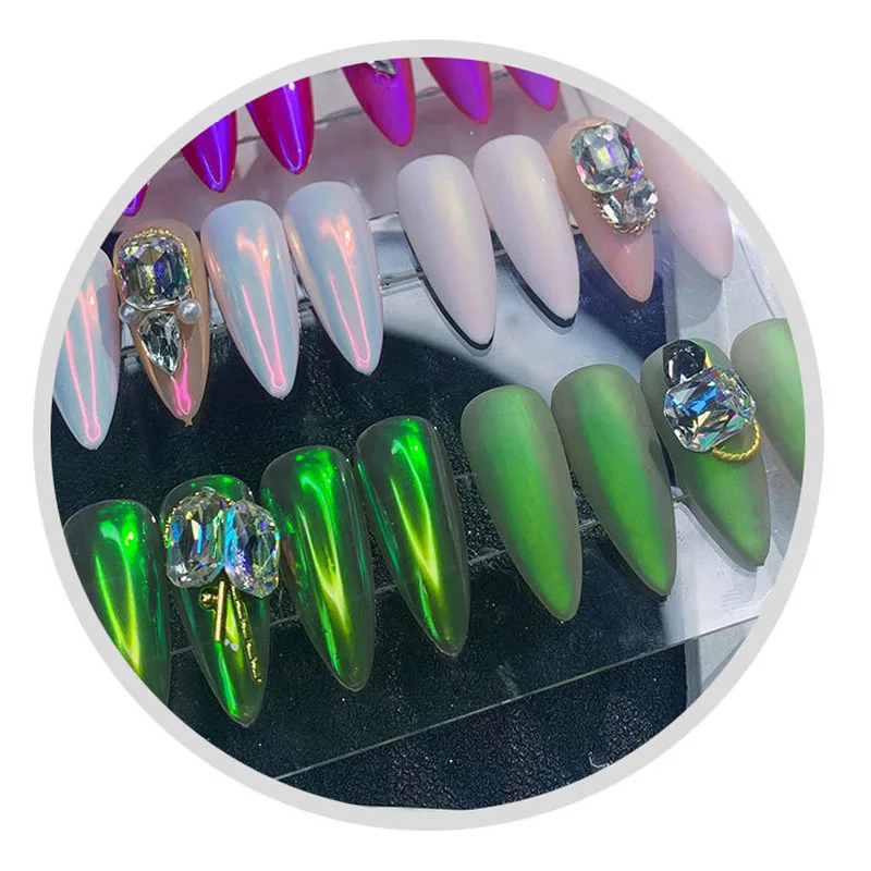 Обновленная версия Aurora Chrome Nail Glitter порошок волшебное зеркало эффект Dip пигменты
