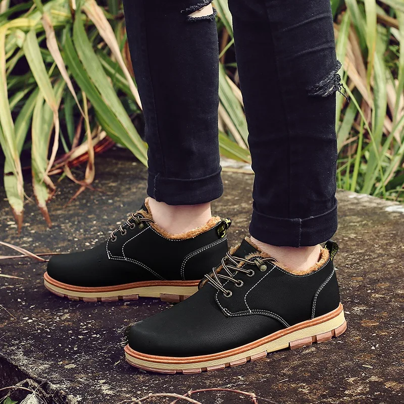 Reetene/ботильоны на меху зимние ботинки шнуровке водонепроницаемая обувь теплые