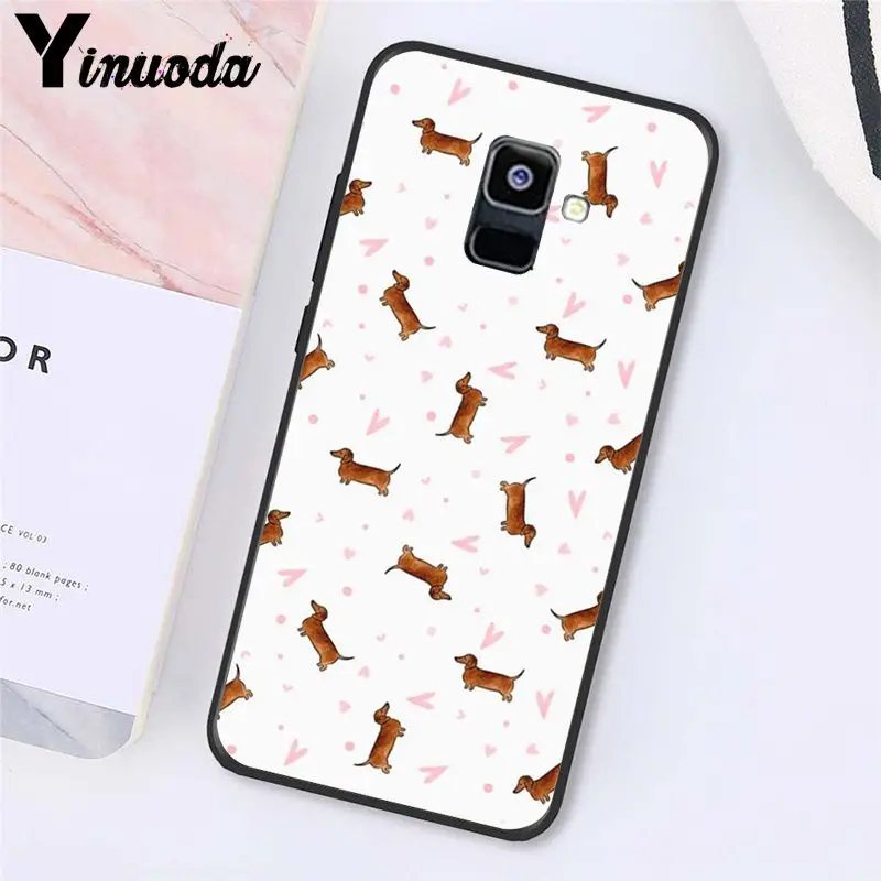 Yinuoda мультфильм Животные собаки таксы, чехол для телефона для samsung Galaxy A7 A50 A70 A20 A30 A40 A8 A6Plus A8Plus A9