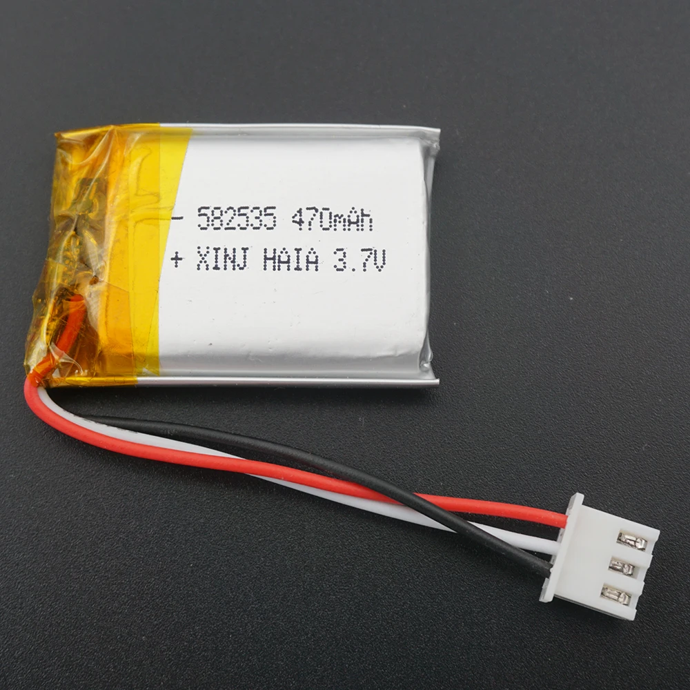 XINJ 3 7 V 470mAh литий полимерный Перезаряжаемые Li ion аккумулятор Батарея 582535 3pin JST PH 2 54