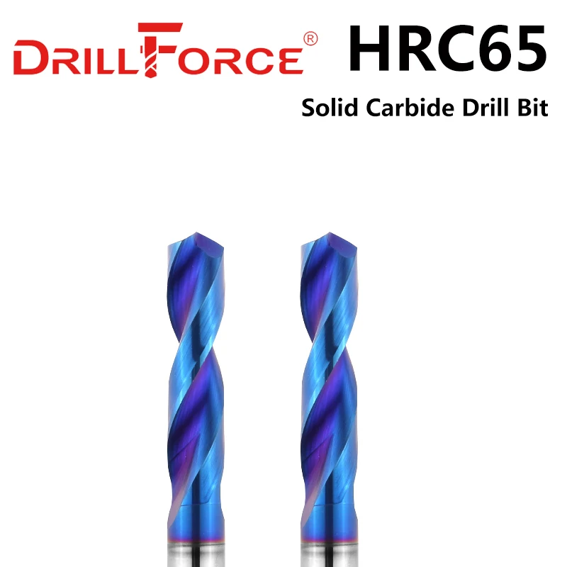 Drillforce 1 шт. мм 16 HRC65 твердосплавные сверла 3D нано синяя спиральная канавка