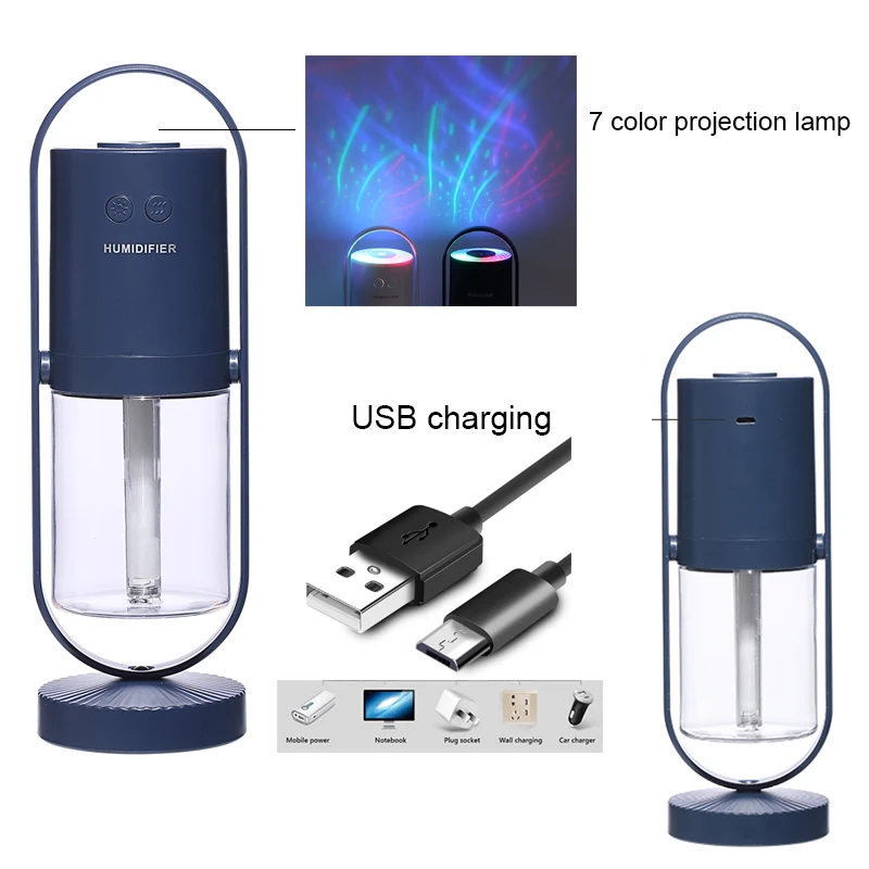 Увлажнитель воздуха ультразвуковой USB 7 цветов вращение на 360 градусов | Бытовая