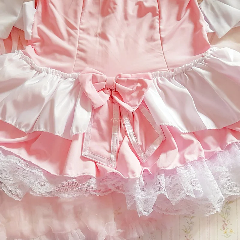 

Lolita Women Maid Cosplay Kawaii Lingerie Apron Servant Costume Babydoll Dress Uniform Erotic Role Play Cute Maid Outfit Pink