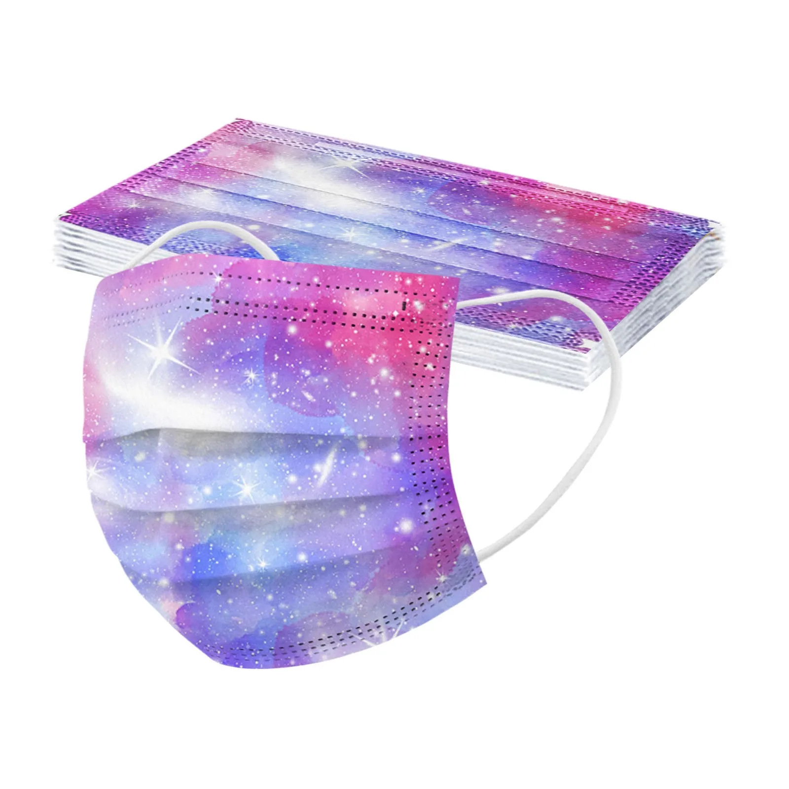 

10 шт., одноразовые маски для лица с изображением звездного неба