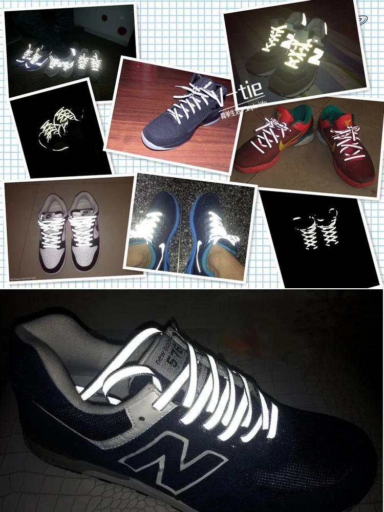 

Creative Double-sided Reflective Shoelaces Fashion Tide Night Running Sports Shoes Hot Selling Wholesale Warning Laces