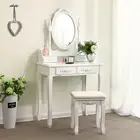 Современный деревянный скандинавский туалетный столик 75 см, современный минималистичный одиночный мини-туалетный столик для маленькой квартиры с световым зеркалом