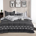 Комплект постельного белья с геометрическим рисунком, роскошный пододеяльник 240x220 150x200, двуспальная кровать, пододеяльник, наволочка, черный и белый цвета