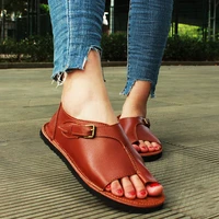 summer fashion new women casual flat sandals ladies pu leather open toe shoes female roman beach shoes drop shipping