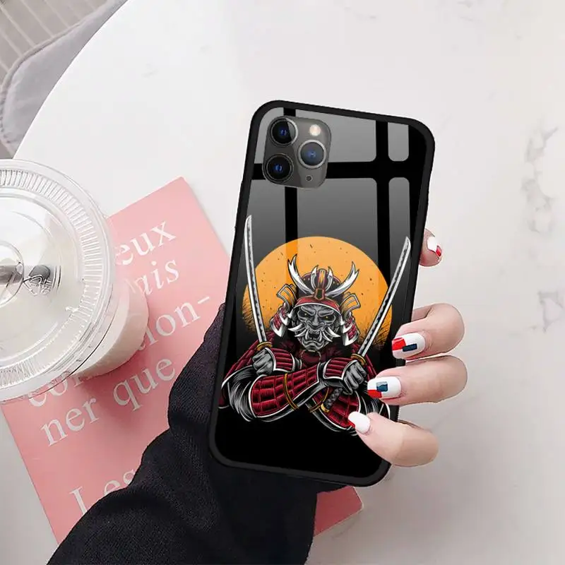

Japan Samurai Art Phone Case Tempered glass For iphone 11 12 PRO MAX X XS XR 5C 6 6S 7 8 plus