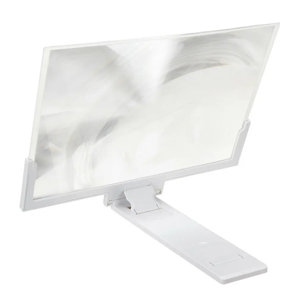 Белый 14 ''складной, для мобильного увеличитель для экрана телефона 3D HD Экран усилитель Подставка Кронштейн увеличитель экрана увеличивающая подставка - Цвет: Белый