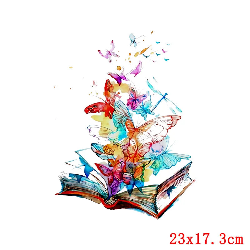 

Butterfly Stickers Patches For Clothing Fashion Patch Thermo-stickers On Clothes Women T-shirt Flower Applique Ironing Stickes