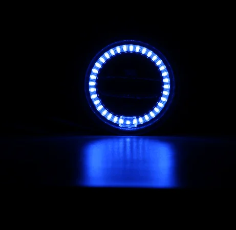 2PCS Blue Halo Для Jeep Wrangler Dodge Chrysler Cherokee, 2 шт., 4 дюйма, 30 Вт, круглый светодиодный противотуманные фары, светодиодный фонарь для вождения с поворотным сигналом и DRL - Цвет: 2PCS Blue Halo