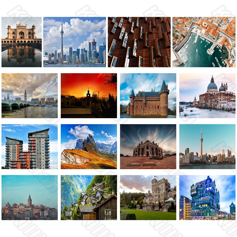 

Diy Diamond Decoration Painting Landscape Sky and Tall Buildings Square Diamond Round Diamond Customizable Wall Art Decoration