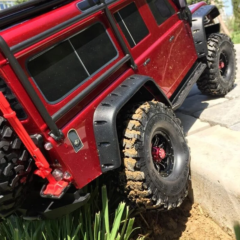 

4Pcs Aluminum Alloy Replacement 1.9 Beadlock Professional RC Crawler Hub Round Wheel Rim for TRX4 Accessories Toys(Silver)