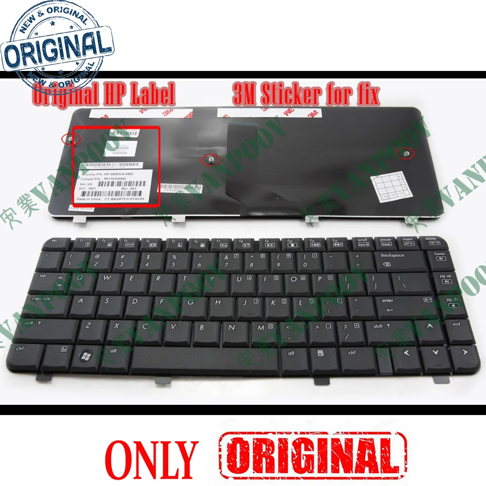 100% оригинальная новая клавиатура для ноутбука HP Comaq CQ40 CQ41 CQ45 CQ40-100 CQ45-100 CQ45-200 черная