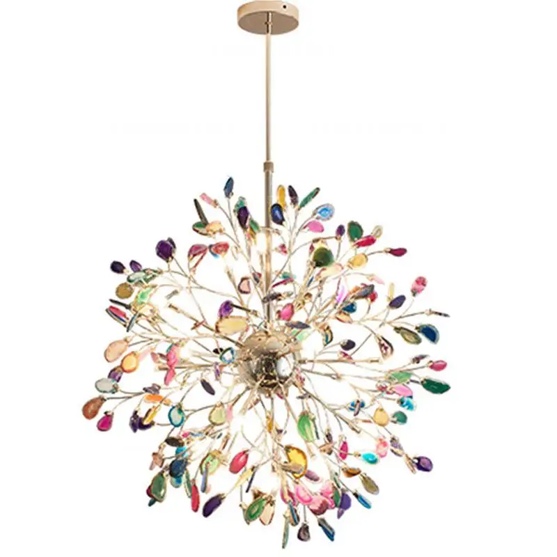 Глобус светодиодный Люстра агат синий/зеленый/фиолетовый/розовый для