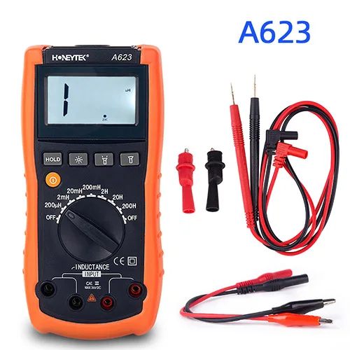 A623 HONEYTEK A6243L цифровой многофункциональный LCR измеритель емкости индуктивности Ом мультиметр ESR конденсатор тестер индуктивности метр - Цвет: A623