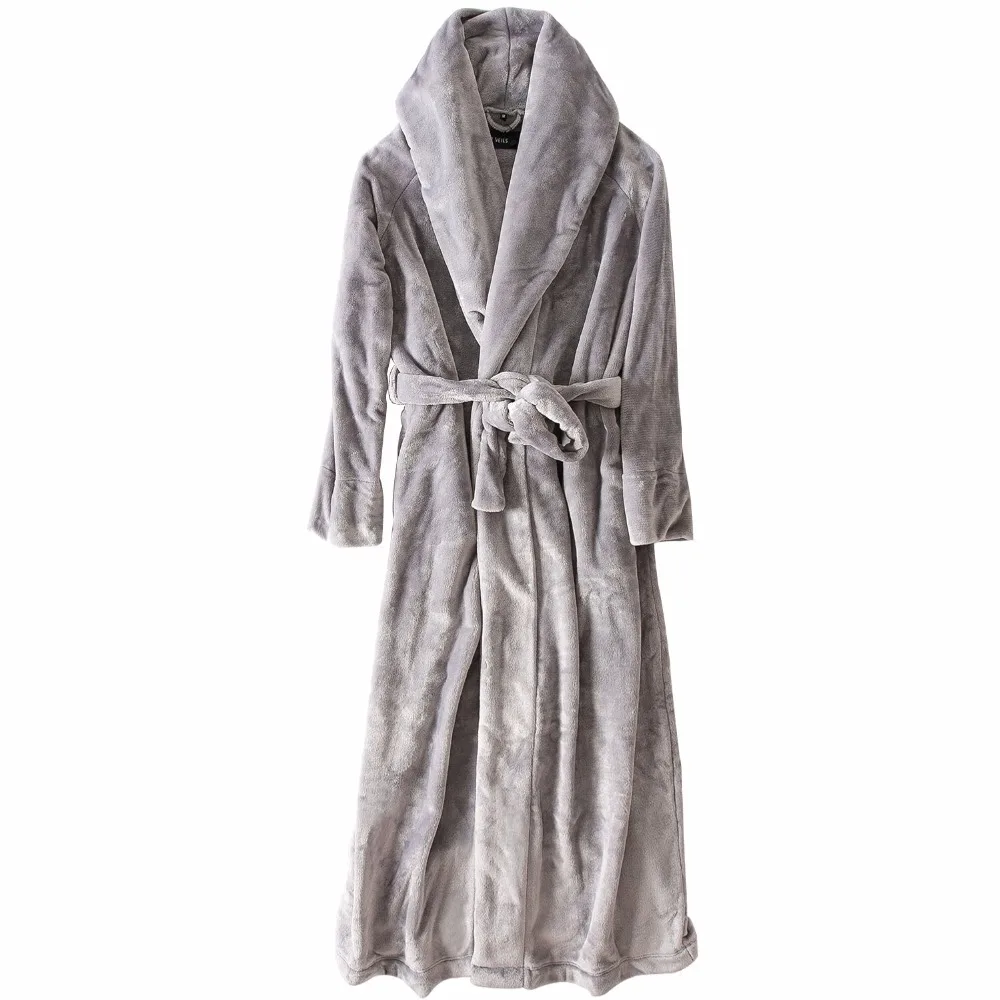 

Men's and Women's Long Robes Soft Plush Floor- Length Plus Size Bathrobe Fuzzy Sleepwear Loungewear Nightgown Warm House Coat