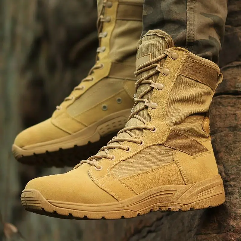 Summer Army Boots Men's Special Forces Desert Tactical Ultra Light 19 Combat Breathable Marine Mountaineering Boots Men